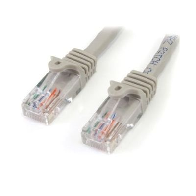 カテゴリ5e LANケーブル(Cat5e)RJ45コネクタ(ツメ折れ防止カバー付き)1m グレー 45PAT1MGR 1個（直送品）
