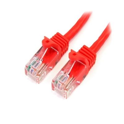 カテゴリ5e LANケーブル(Cat5e)RJ45コネクタ(ツメ折れ防止カバー付き)3m レッド 45PAT3MRD 1個（直送品）