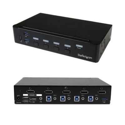 KVMスイッチ 4ポート 4K DisplayPort 3ポートUSB 3.0ハブ搭載 SV431DPU3A2 1個（直送品）