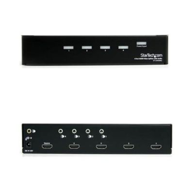 StarTech.com 4出力対応HDMI分配器 HD対応 3.5mmステレオオーディオ対応 ST124HDMI2 1個（直送品）