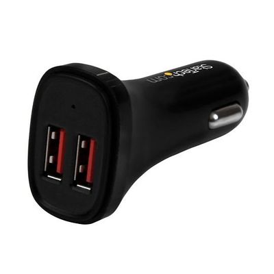 StarTech.com 2ポートUSB車載充電器 24W/4.8A シガーソケットカーチャージャー ブラック USB2PCARBKS 1個（直送品）