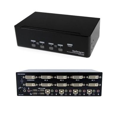 StarTech.com 4ポート デュアルDVI対応USB接続KVMスイッチ SV431DD2DUA 1個 65-1899-84（直送品）
