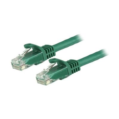 カテゴリ6 LANケーブル(Cat6)RJ45モールドコネクタ(ツメ折れ防止カバー付き)10m グリーン N6PATC10MGN 1個（直送品）