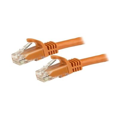 カテゴリ6 LANケーブル(Cat6)RJ45モールドコネクタ(ツメ折れ防止カバー付き)10m オレンジ N6PATC10MOR 1個（直送品）