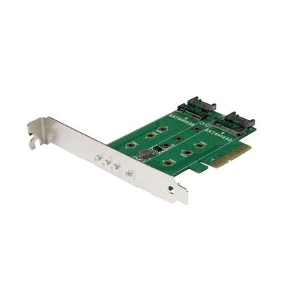 3ポートM.2対応SSDアダプタカード 1x PCIe NVMe/2x SATA 3.0 M.2 PEXM2SAT32N1 1個（直送品）