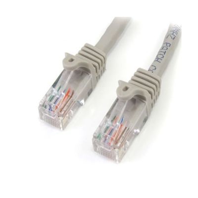 カテゴリ5e LANケーブル(Cat5e)RJ45コネクタ(ツメ折れ防止カバー付き)15m グレー 45PAT15MGR 1個（直送品）