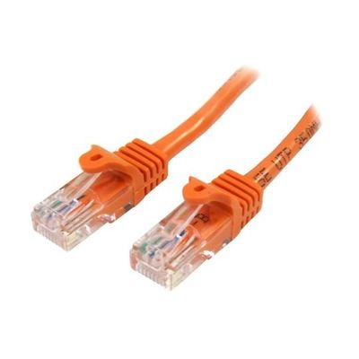 カテゴリ5e LANケーブル(Cat5e)RJ45コネクタ(ツメ折れ防止カバー付き)0.5m オレンジ 45PAT50CMOR 1個（直送品）