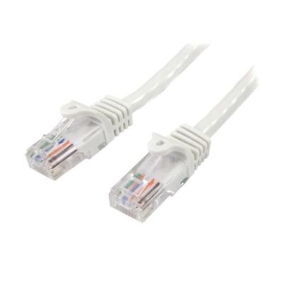 カテゴリ5e LANケーブル(Cat5e)RJ45コネクタ(ツメ折れ防止カバー付き)0.5m ホワイト 45PAT50CMWH 1個（直送品）