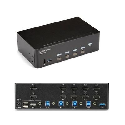 StarTech.com 4ポートHDMI デュアルモニター KVM スイッチ 4K対応 SV431DHD4KU 1個 65-1905-51（直送品）