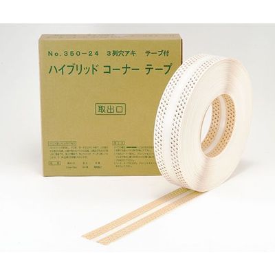 広島 ハイブリッド コーナーテープ (3列穴) 両面テープ付 350-24 1巻 61-9675-04（直送品）