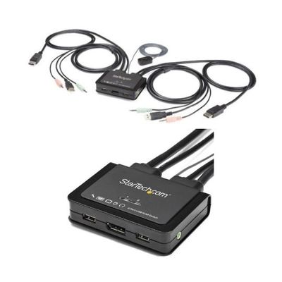 ケーブル一体型 2ポート USB DisplayPort対応KVMスイッチ 4K/60Hz対応 SV211DPUA4K 1個（直送品）