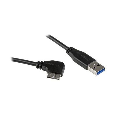 USB 3.0 MicroーB スリムケーブル 0.5m オス/オス L型右向きマイクロB USB3AU50CMRS 1個（直送品）