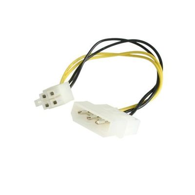 15cm ペリフェラル電源コネクタ(4ピン/オス)ー ATX12V用電源(4ピン/オス)変換アダプタケーブル LP4P4ADAP 1個（直送品）