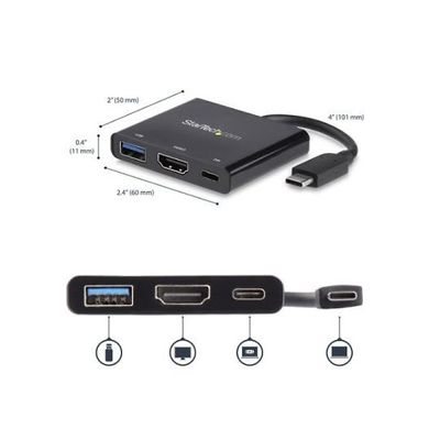 StarTech.com USB TypeーC接続マルチアダプター HDMI/USB 3.0ポート/60W PD CDP2HDUACP 1個（直送品）