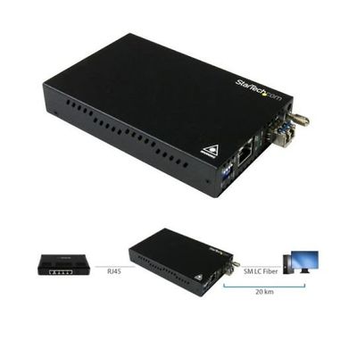 ギガビットイーサネット対応光メディアコンバータ RJ45 ー 1000BASEーLX シングルモード LC 20km ET91000SM20（直送品）