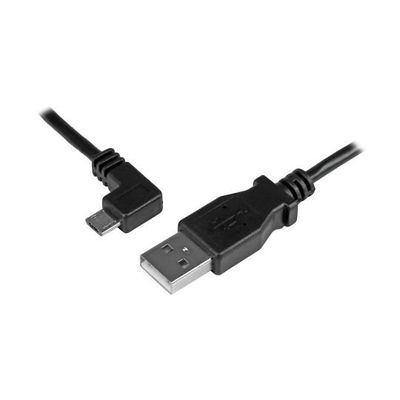 USBマイクロB ケーブル 0.5m L型左向きMicroーB オス/オス 24AWG 充電&同期用 USBAUB50CMLA 1個（直送品）