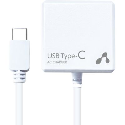 エアージェイ TYPEーC 2.4Aタイプ 2.5mケーブルAC充電器 WH AKJ-CTL24 1個 392-7409（直送品）