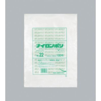 福助工業 福助 ナイロンポリ Vタイプ NO.22 0708917 1セット(1000枚:100枚×10袋) 481-0073（直送品）
