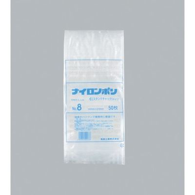 福助工業 福助 ナイロンポリ Cタイプ NO.8 0706671 1セット(1200枚:50枚×24袋) 481-1730（直送品）