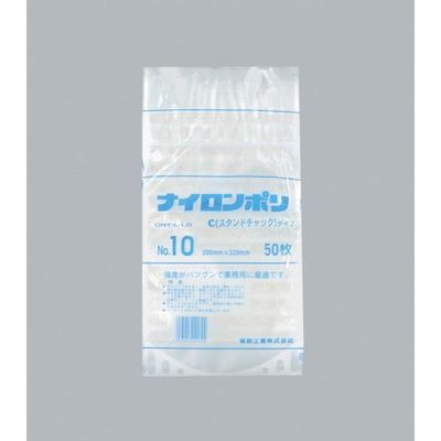 福助工業 福助 ナイロンポリ Cタイプ NO.10 0706698 1セット(600枚:50枚×12袋) 480-8587（直送品）