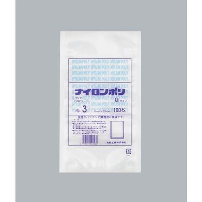 福助工業 福助 ナイロンポリ Gタイプ NO.3 0705411 1セット(4000枚:100枚×40袋) 481-0119（直送品）