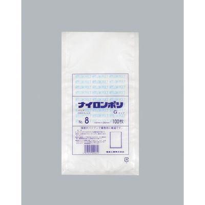 福助工業 福助 ナイロンポリ Gタイプ NO.8 0705462 1セット(2400枚:100枚×24袋) 481-3343（直送品）