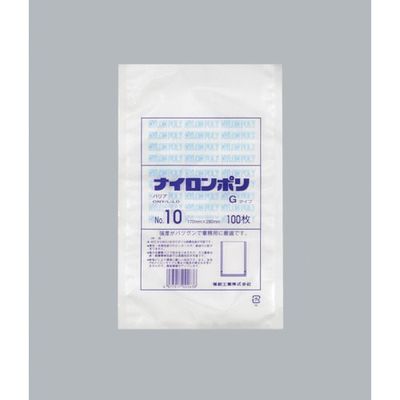 福助工業 福助 ナイロンポリ Gタイプ NO.10 0705489 1セット(2000枚:100枚×20袋) 481-3280（直送品）