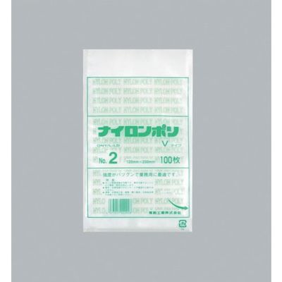 福助工業 福助 ナイロンポリ Vタイプ NO.2 0709001 1セット(5400枚:100枚×54袋) 481-3315（直送品）