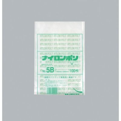 福助工業 福助 ナイロンポリ Vタイプ NO.5B 0709042 1セット(4000枚:100枚×40袋) 481-1662（直送品）