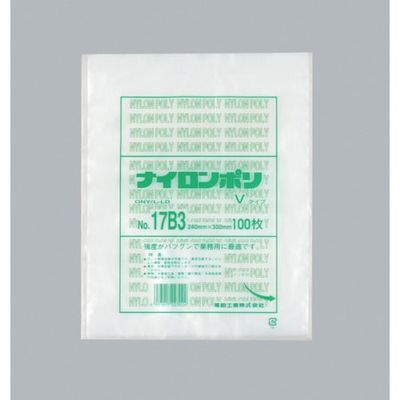 福助工業 福助 ナイロンポリ Vタイプ NO.17B3 0709255 1セット(1600枚:100枚×16袋) 481-1758（直送品）