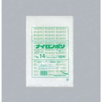 福助工業 福助 ナイロンポリ Vタイプ NO.14 0709204 1セット(2700枚:100枚×27袋) 481-3331（直送品）