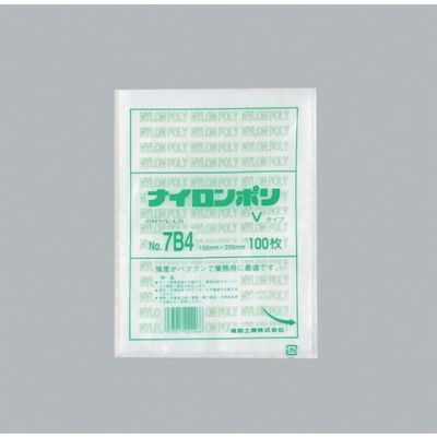 福助工業 福助 ナイロンポリ Vタイプ NO.7B4 0709069 1セット(4000枚:100枚×40袋) 481-3246（直送品）