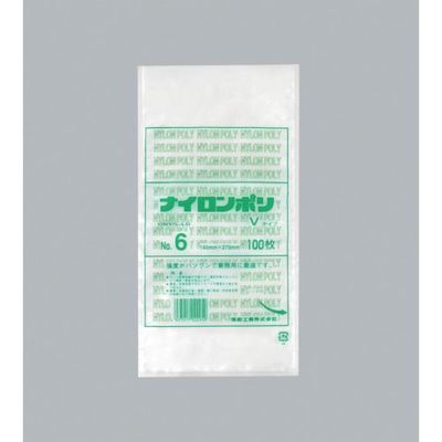 福助工業 福助 ナイロンポリ Vタイプ NO.6 0709050 1セット(4000枚:100枚×40袋) 481-3320（直送品）