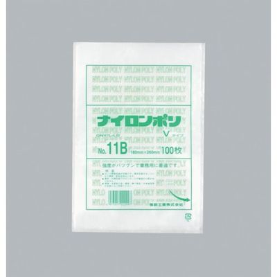 福助工業 福助 ナイロンポリ Vタイプ NO.11B 0709158 1セット(2700枚:100枚×27袋) 481-3266（直送品）