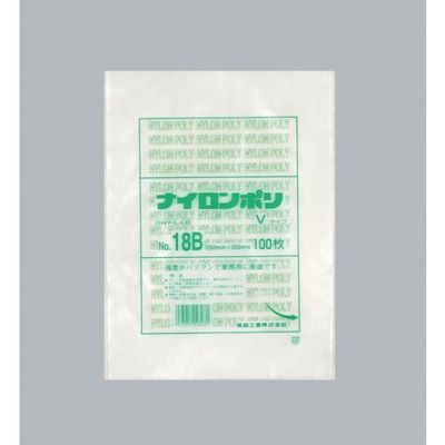 福助工業 福助 ナイロンポリ Vタイプ NO.18B 0709298 1セット(1400枚:100枚×14袋) 481-1726（直送品）