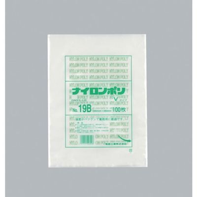 福助工業 福助 ナイロンポリ Vタイプ NO.19B 0709328 1セット(1400枚:100枚×14袋) 481-1762（直送品）