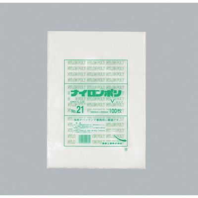 福助工業 福助 ナイロンポリ Vタイプ NO.21 0708909 1セット(1000枚:100枚×10袋) 481-3259（直送品）