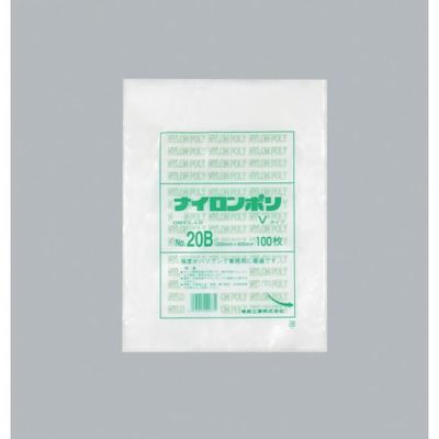 福助工業 福助 ナイロンポリ Vタイプ NO.20B 0708887 1セット(1200枚:100枚×12袋) 481-1653（直送品）