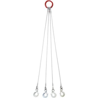 オーエッチ工業 OH 4点吊りワイヤースリング 6mm×1.5m 4W6-15 1本 405-2987（直送品）