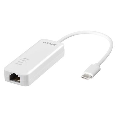 バッファロー 有線LANアダプター USB Type-C Giga対応 USB3.2（Gen1） ホワイト 1個（直送品）