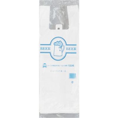 福助工業 福助 イージーバッグ ビール4本用 100枚入 0643963 1セット(2000枚:100枚×20袋) 458-6866（直送品）