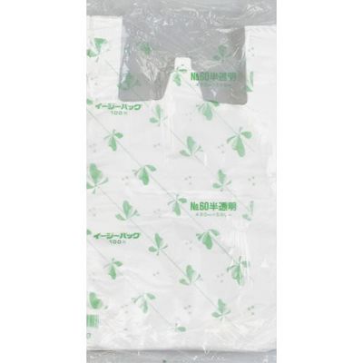 福助工業 福助 イージーバッグ 関東 半透明タイプ No.60 100枚入 0472239 1セット(1000枚:100枚×10袋)（直送品）
