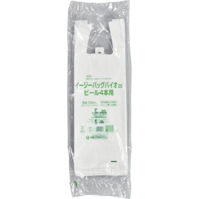 福助工業 福助 イージーバッグバイオ25 ビール4本用 100枚入 0364649 1セット(2000枚:100枚×20袋)（直送品）