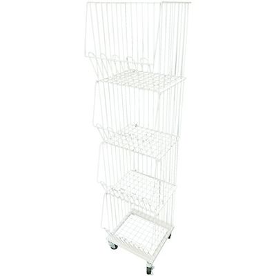 ダイドーハント DAIDОHANT 4段スタックカゴ白 W360 TSKー350 キャスター付 10195606 1台 542-6792（直送品）
