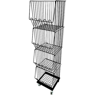 ダイドーハント DAIDОHANT 4段スタックカゴ黒 W360 TSKー350 キャスター付 10195607 1台 542-9931（直送品）
