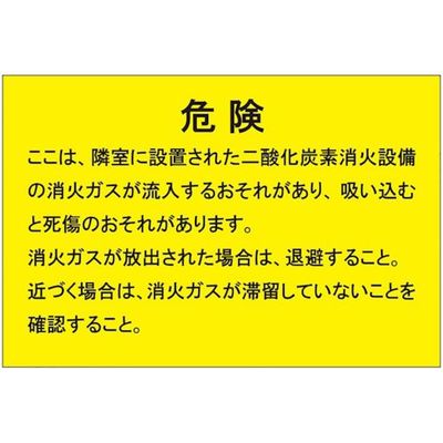 ユニット 二酸化炭素消火設備標識 隣接部屋出入口 809-403 1枚 538-8071（直送品）