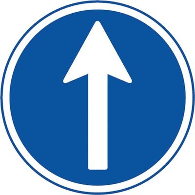 ユニット 道路用標識 指定方向外進行禁止 395-311 1枚 106-1687（直送品）