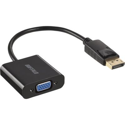 バッファロー BUFFALO DPーVGA 変換アダプター 0.15m ブラック BDPVGBK 1個 457-7793（直送品）