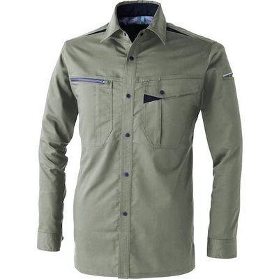 CUC CHUSAN T/Cストレッチシャツ アースグリーン 8L 351011-43-8L 1着 572-6434（直送品）