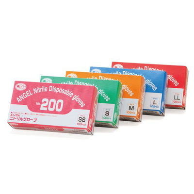 サンフラワー ニトリル手袋 No.200 ニトリルグローブ(粉付) ホワイト SS 1ケース(2000個(100個×20))（直送品）